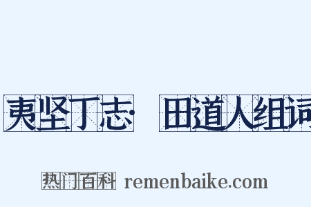 夷坚丁志·田道人组词是什么意思的图片